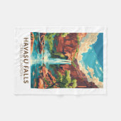 ハバス秋グランドキャニオントラベルアートヴィンテージ フリースブランケット (正面(横))