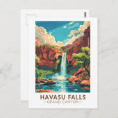 ハバス秋グランドキャニオントラベルアートヴィンテージ ポストカード (正面/裏面)