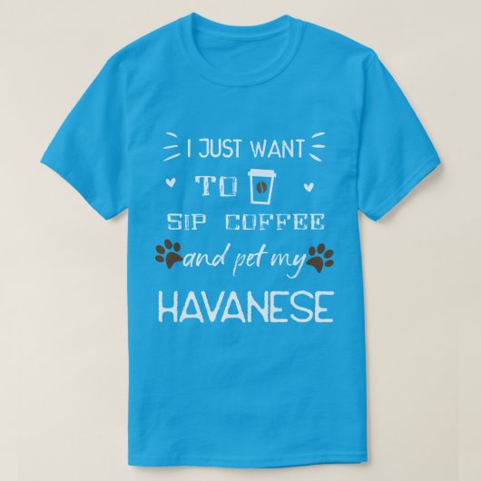 ハバナおもしろいの犬とコーヒーシャツ – Sip and Pet Tシャツ (デザイン正面)