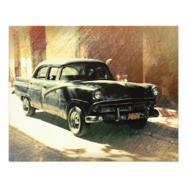 ハバナのアメリカ車、キューバの写真プリント フォトプリント           