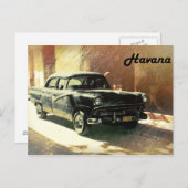 ハバナのハガキの通りの古いアメリカの車 ポストカード (正面/裏面)