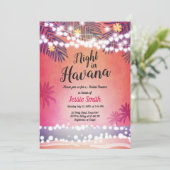 ハバナの夜ブライダルシャワー招待暑い夜 招待状 (スタンド正面)