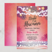 ハバナの夜ブライダルシャワー招待暑い夜 招待状 (正面/裏面)