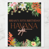 ハバナの夜,ハバナの夜パーティー,トロピカル ワインラベル (シングルラベル)