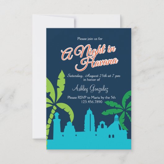 ハバナの夜 招待状 (正面)