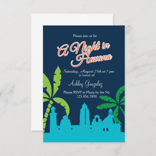 ハバナの夜 招待状 (正面/裏面)
