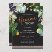 ハバナの熱帯パーティーホットナイト誕生日シャワー 招待状 (正面/裏面)