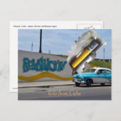 ハバナカッコいいキューバの古い車 ポストカード (正面/裏面)