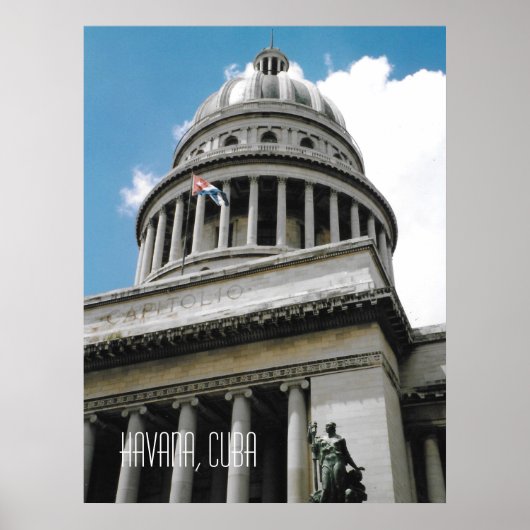 ハバナキャピトル建物キューバスーベリー ポスター (正面)