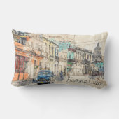 ハバナキューバのイラストレーション ランバークッション (裏面)