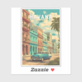 ハバナキューバイラストレーショントラベルアートヴィンテージ シール (シート)