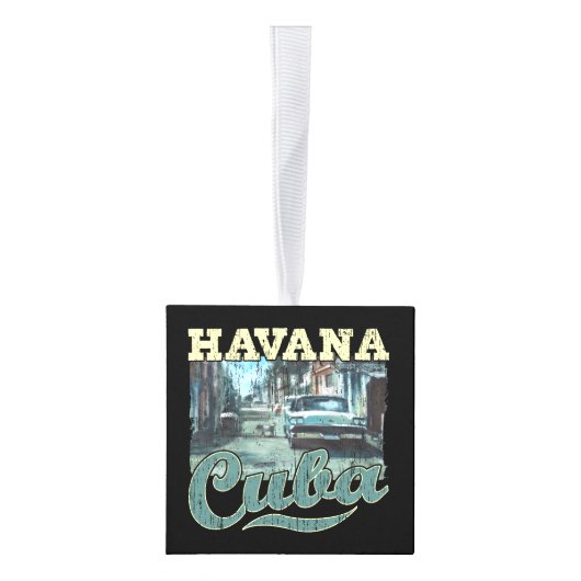 ハバナキューバグラフィティ通りアート – ラブハバナ キューブオーナメント (右)