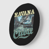 ハバナキューバグラフィティ通りアート – ラブハバナ ラージ壁時計 (傾斜)