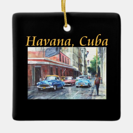 ハバナキューバフローリディタアート セラミックオーナメント (正面)