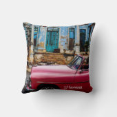 ハバナキューバレッドヴィンテージカー クッション (裏面)