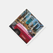 ハバナキューバレッドヴィンテージカー スタンダードカクテルナプキン (角)