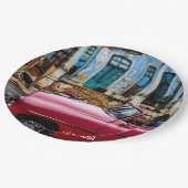 ハバナキューバレッドヴィンテージカー ペーパープレート (アングル)