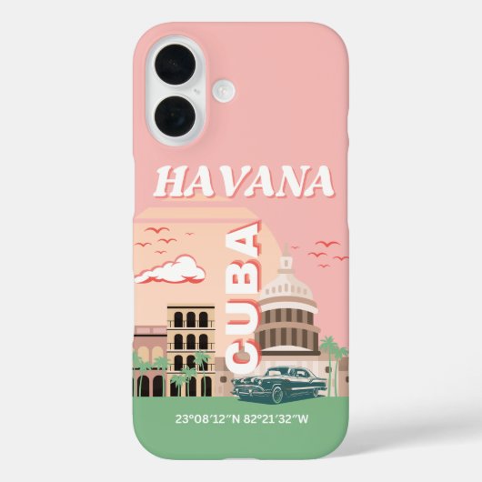 ハバナキューバレトロヴィンテージアート Case-Mate iPhoneケース (裏面)