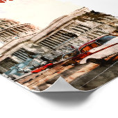 ハバナキューバヴィンテージ旅行水の色 ポスター (角)