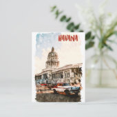 ハバナキューバヴィンテージ旅行水の色 ポストカード (スタンド正面)