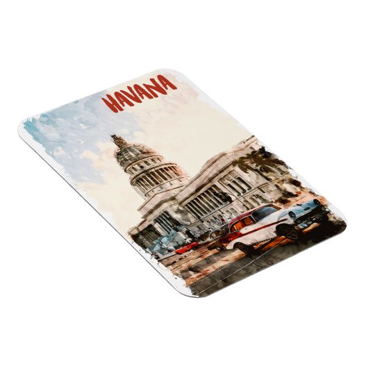 ハバナキューバヴィンテージ旅行水の色 マグネット (右側)
