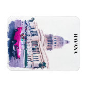 ハバナキューバヴィンテージ旅行水の色 マグネット (横)