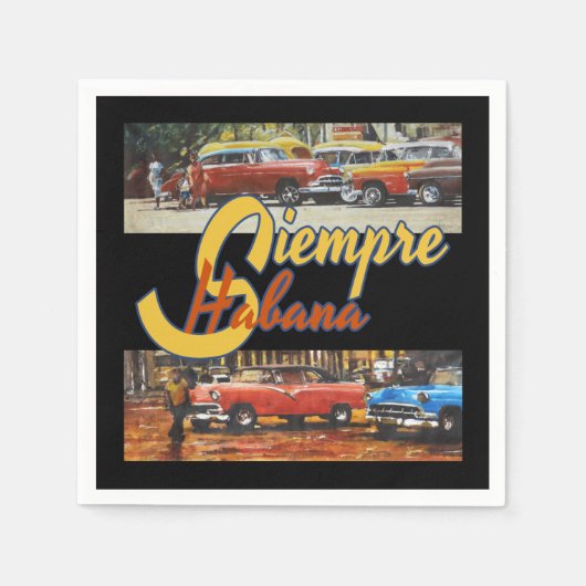 ハバナキューバ – シエンプレハバナ スタンダードカクテルナプキン (正面)