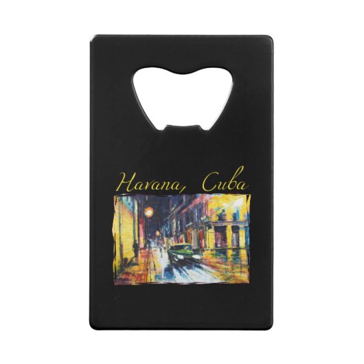 ハバナキューバ – ハバナヴィエジャナイトシーン クレジットカード栓抜き (正面)