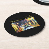 ハバナキューバ – ハバナヴィエジャナイトシーン ラウンドペーパーコースター (アングル)