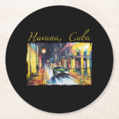 ハバナキューバ – ハバナヴィエジャナイトシーン ラウンドペーパーコースター (正面)