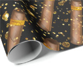 ハバナシガーラグジュアリービップキューバ金ゴールド ラッピングペーパー (ロールコーナー)