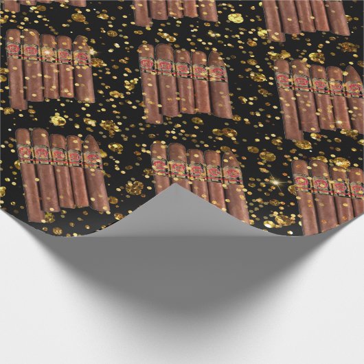 ハバナシガーラグジュアリービップキューバ金ゴールド ラッピングペーパー (角)