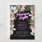 ハバナナイツネオンキューババチェロレッテ週末 招待状 (正面)