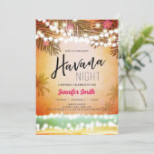 ハバナナイトインハバナビーチパーティー誕生日 招待状 (スタンド正面)