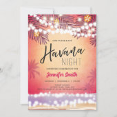 ハバナナイトインハバナビーチパーティー誕生日 招待状 (正面)