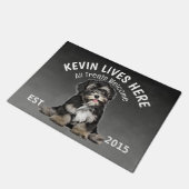 ハバナパーソナライズされたス犬の恋人の姿 ドアマット (アングル)