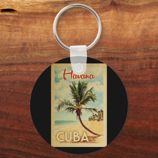 ハバナパームツリーヴィンテージトラベル キーホルダー (正面)
