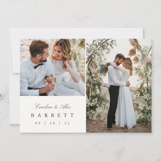 ハバナパームヴィンテージパーム数々のツリー結婚写真 サンキューカード (正面)