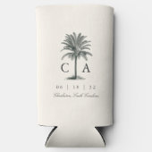 ハバナパーム |ヴィンテージのヤシ結婚の木 スリム缶クーラー (正面)