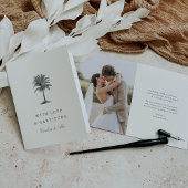 ハバナパーム |ヴィンテージの結婚Palm Treeの写真 サンキューカード