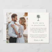 ハバナパーム |ヴィンテージの結婚Palm Treeの写真 サンキューカード (正面)