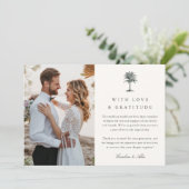 ハバナパーム |ヴィンテージの結婚Palm Treeの写真 サンキューカード (スタンド正面)