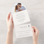 ハバナパーム | ヴィンテージ パーム ツリー フォト ウェディング オールインワン招待状 (貼ってはがせる)