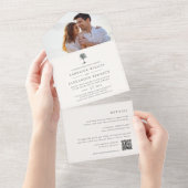 ハバナパーム | Palm Tree Photo 結婚'sヴィンテージ オールインワン招待状 (貼ってはがせる)