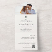 ハバナパーム | Palm Tree Photo 結婚'sヴィンテージ オールインワン招待状 (内側)