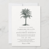 ハバナパーム | Palm Tree Photo 結婚'sヴィンテージ 招待状 (正面)