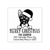 ハバナブラウンキャット差出人住所クリスマス ラバースタンプ (インプリント)