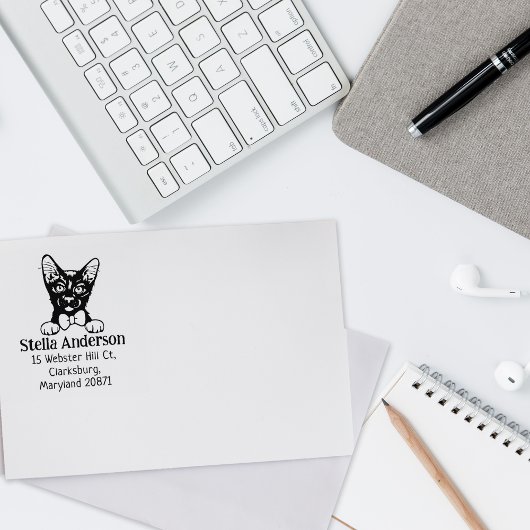 ハバナブラウンキャット差出人住所 ラバースタンプ