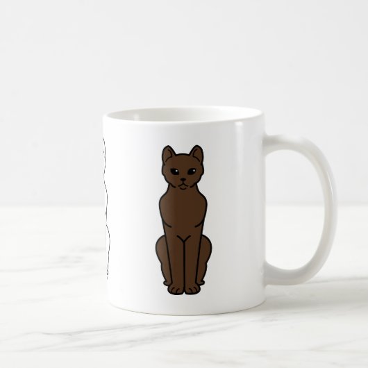 ハバナブラウン猫の漫画 コーヒーマグカップ (右)