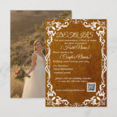 ハバナブラウン ミニマル エレガント ウェディング エンクロージャー カー (正面/裏面)